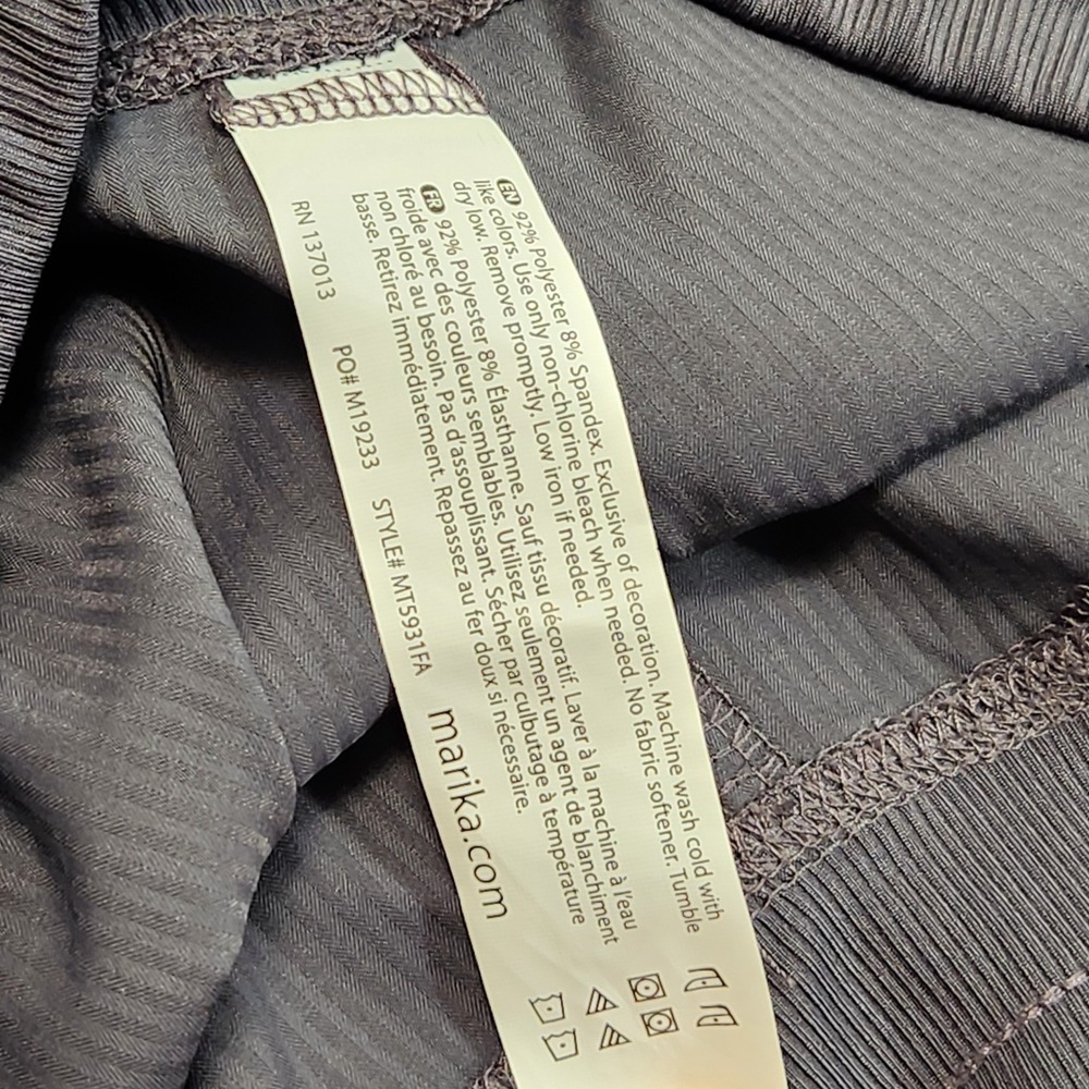 Marika Womens Nine Iron Gray Ribbed Ruched Activewear Pants MT5931FA L - Picture 6 of 10